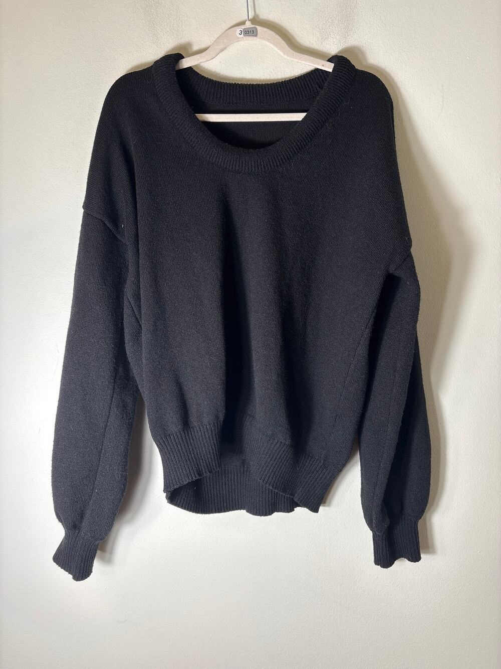 No Brand Black Scoop Neck Pullover Sweater Sz L